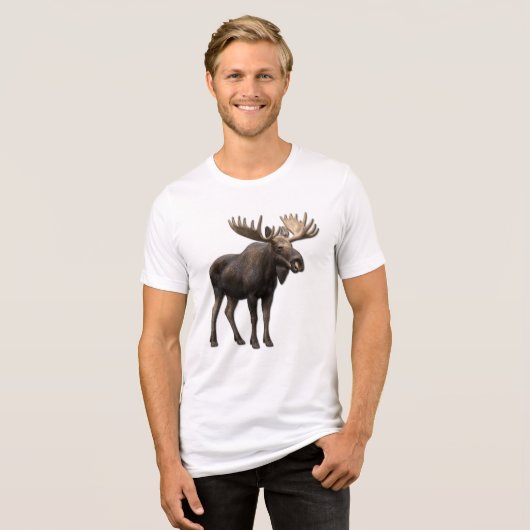 REALISTIC MOOSE DESIGN. SAMER BRASIL Tri-Blend SHIRT (Voorkant volledig)