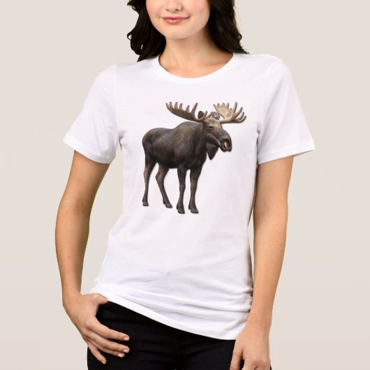 REALISTIC MOOSE DESIGN. SAMER BRASIL Tri-Blend SHIRT (Voorkant)