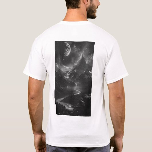Realistic Mountain Uitzicht Wilderness T-shirt (Achterkant)