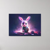 Realistic oil painting of a cute bunny canvas afdruk (Voorkant)