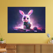 Realistic oil painting of a cute bunny canvas afdruk (Insitu (Woonkamer))