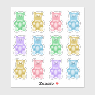 Realistic Rainbow Gummy Beer op maat gesneden Stic Sticker
