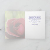 Realistic Red Rose Birthday Card Kaart (Binnen)