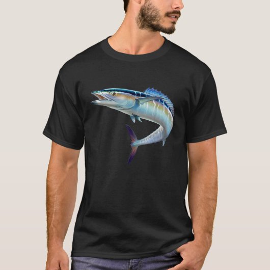 realistic Spanish Mackerel fish for lovers Fishing T-shirt (Voorkant)
