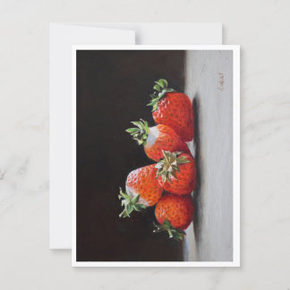 Realistic Strawberries Still Life Oil Painting Briefkaart