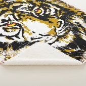 Realistic Tiger - Cool Tiger Head Sherpa Blanket Deken (3/4)