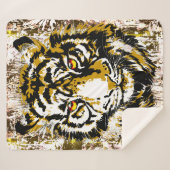 Realistic Tiger - Cool Tiger Head Sherpa Blanket Deken (Voorkant (horizontaal))