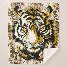 Realistic Tiger - Cool Tiger Head Sherpa Blanket Sherpa Deken