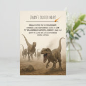 Realistic Velociraptor Pack with Meteor Birthday Kaart (Staand voorkant)