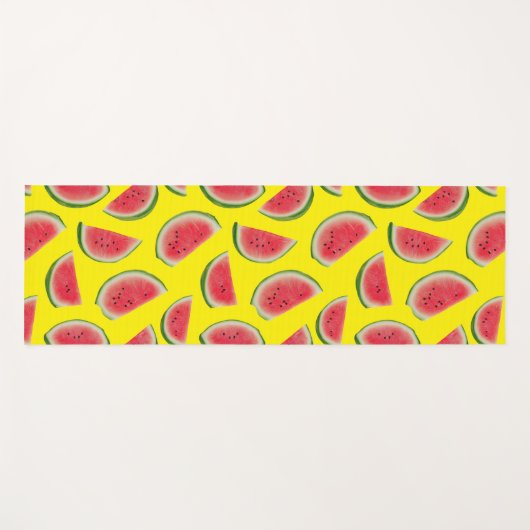 Realistic Watermelon Slice Pattern Design Yogamat (Voorkant (horizontaal))