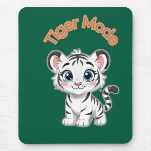 Realistic White Tiger – Photorealistic Wildlife Ar Muismat (Voorkant)