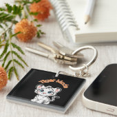 Realistic White Tiger – Photorealistic Wildlife Ar Sleutelhanger (Voorkant Rechts)