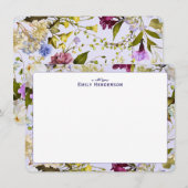 Realistic Wildflower Floral Print Frame  Notitiekaartje (Voorkant / Achterkant)