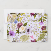 Realistic Wildflower Floral Print Frame  Notitiekaartje (Achterkant)
