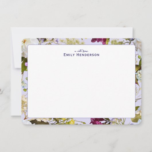 Realistic Wildflower Floral Print Frame  Notitiekaartje (Voorkant)