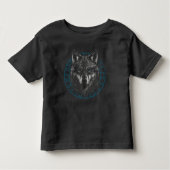realistic wolf with glowing blue eyes kinder shirts (Voorkant)