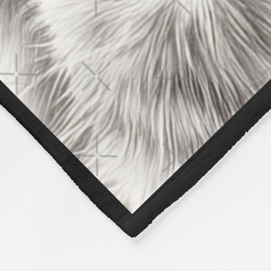 Realistiese kat potlood tekening sticker1 fleece deken (Hoek)