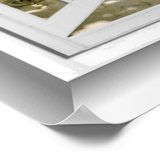 Realistisch 3D Beach Scene Fake Window Uitzicht Poster (Hoek)