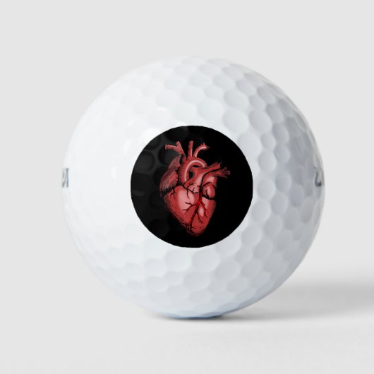 Realistisch Anatomisch Afbeelding van het hart Golfballen (Voorkant)