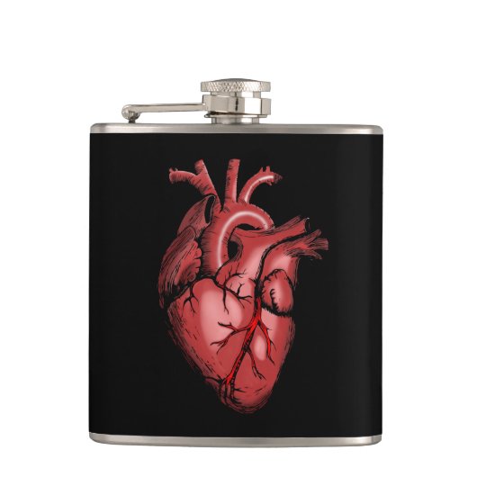 Realistisch Anatomisch Afbeelding van het hart Heupfles (Voorkant)