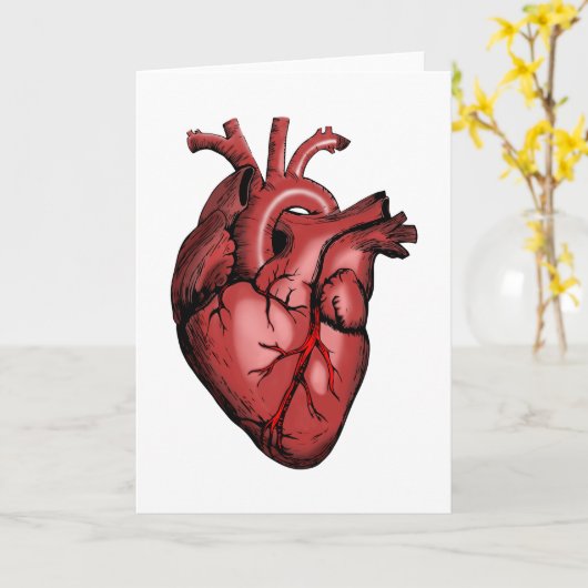 Realistisch Anatomisch Afbeelding van het hart Kaart (Gele Bloem)
