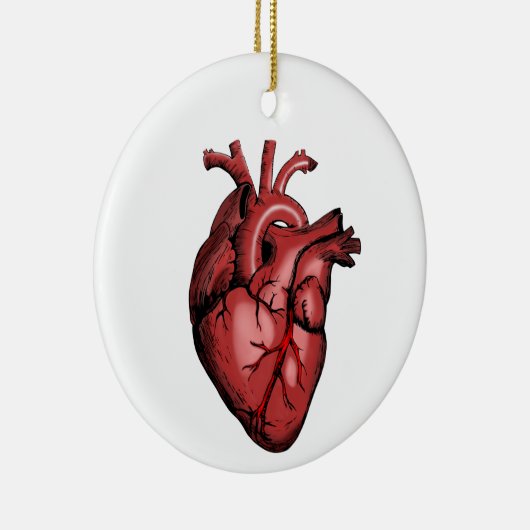 Realistisch Anatomisch Afbeelding van het hart Keramisch Ornament (Rechts)