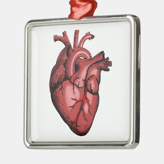 Realistisch Anatomisch Afbeelding van het hart Metalen Ornament (Links)