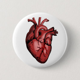 Realistisch Anatomisch Afbeelding van het hart Ronde Button 5,7 Cm