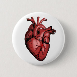 Realistisch Anatomisch Afbeelding van het hart Ronde Button 5,7 Cm