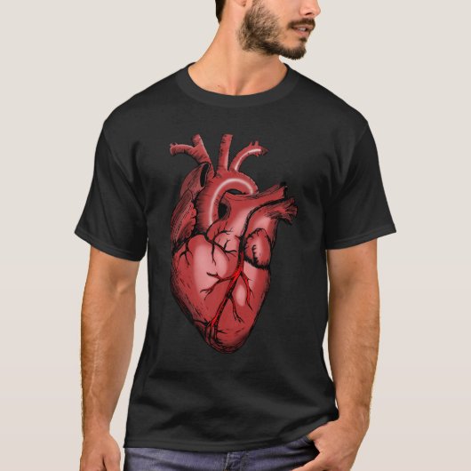 Realistisch Anatomisch Afbeelding van het hart T-shirt (Voorkant)