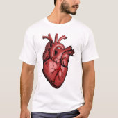 Realistisch Anatomisch Afbeelding van het hart T-shirt (Voorkant)