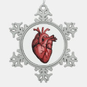 Realistisch Anatomisch Afbeelding van het hart Tin Sneeuwvlok Ornament (Voorkant)