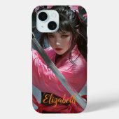 Realistisch anime vrouw krijger Case-Mate iPhone case (Achterkant)