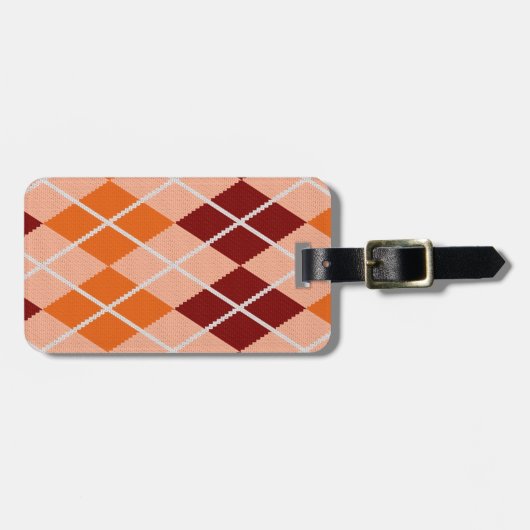 Realistisch Argyle Cloth Bagagelabel (Voorkant horizontaal)