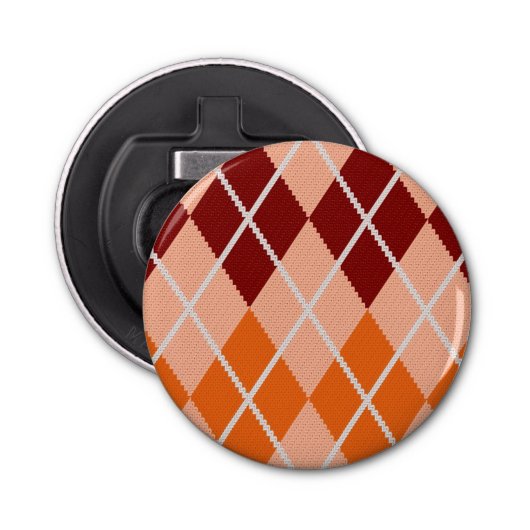 Realistisch Argyle Cloth Button Flesopener (Voorkant)