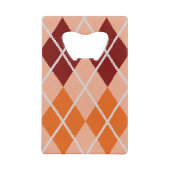 Realistisch Argyle Cloth Creditkaart Flessenopener (Voorkant)