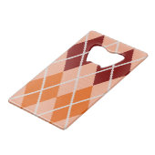 Realistisch Argyle Cloth Creditkaart Flessenopener (Achterkant Gekanteld)
