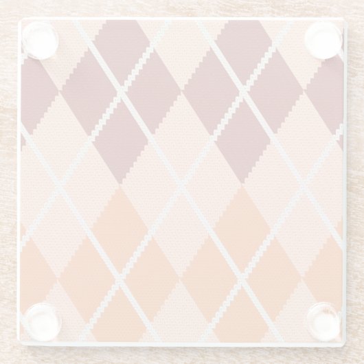 Realistisch Argyle Cloth Glazen Onderzetter (Achterkant)