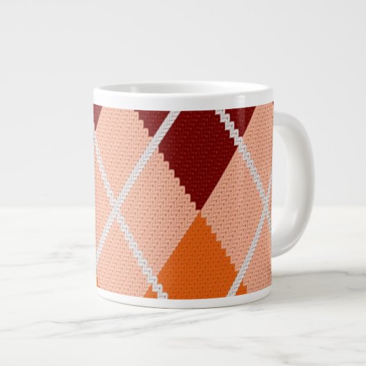 Realistisch Argyle Cloth Grote Koffiekop (Voorkant rechts)