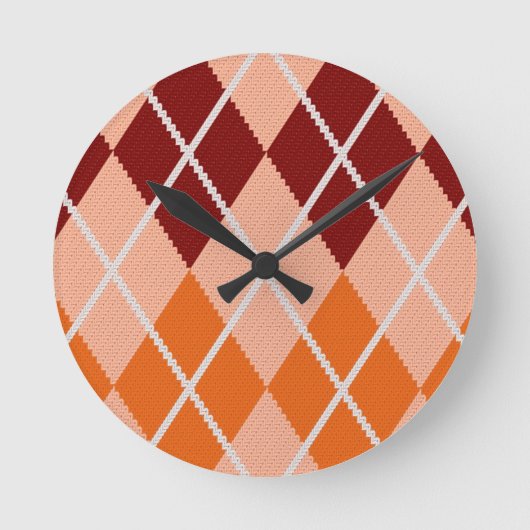 Realistisch Argyle Cloth Ronde Klok (Voorkant)