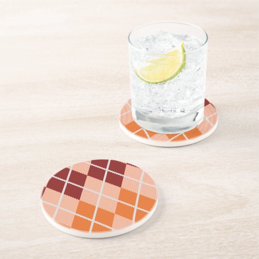 Realistisch Argyle Cloth Zandsteen Onderzetter (Zijkant)