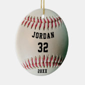 Realistisch Baseball-fotonummer Keramisch Ornament (Rechts)
