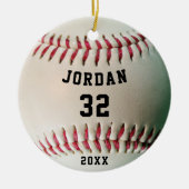Realistisch Baseball-fotonummer Keramisch Ornament (Voorkant)