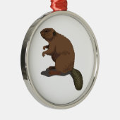 Realistisch Beaver Metalen Ornament (Rechts)