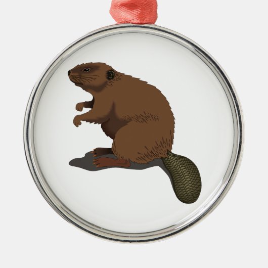 Realistisch Beaver Metalen Ornament (Voorkant)