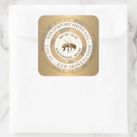 Realistisch Bee Gold Honingraat Imker Label (Tas)