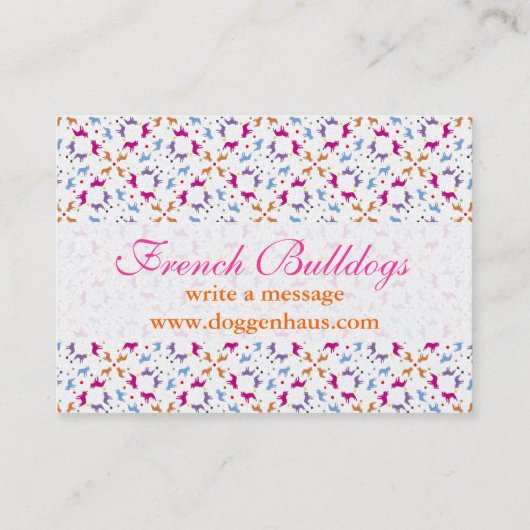 Realistisch beeld van Frenchie Bulldog Visitekaartje (Achterkant)