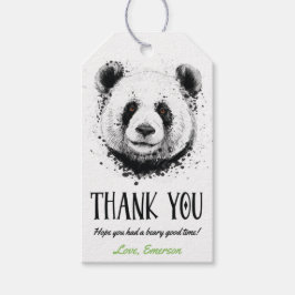 Realistisch Beer Panda Birthday Hartelijk dank Cadeaulabel