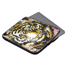 Realistisch beige Tiger Head - Hoesje voor laptop