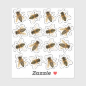 Realistisch bezoek van de imker van Honeybee Sticker (Vel)
